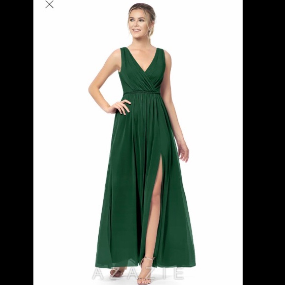 Azazie Tanicia Dress Dark Green - Picture 1 of 3